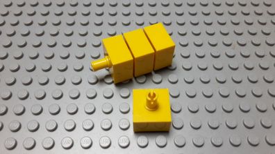 Lego 4 Steine 2x2 mit Pin Gelb Nummer 4729