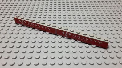 Lego 1 Stein hoch 1x16 Beklebt Gravity Althellgrau 2465pb20 Set 3537