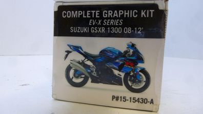 Dekorsatz Aufkleber Sticker graphic kit passt an Suzuki Gsxr 1300 08-12 blau-sw