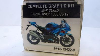 Dekorsatz Aufkleber Sticker graphic kit passt an Suzuki Gsxr 1000 09-12 blau-sw