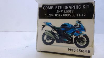 Dekorsatz Aufkleber Sticker graphic kit passt an Suzuki Gsxr 600 750 11-12 blau