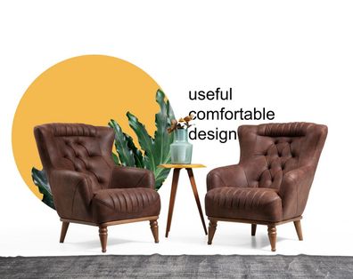 Luxus Möbel Design Sessel Modern Design Sessel Braun Wohnzimmer Neu