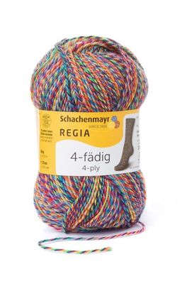 REGIA Sockenwolle 50g Multicolor Wolle 4-fach color 04068 * Strumpfwolle Schachenmayr
