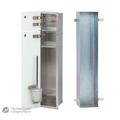 WC Wandcontainer graue Glastür links WC Einbauschrank Einbaurahmen Unterputz