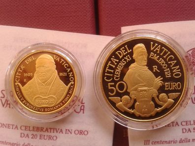 20 + 50 euro 2021 PP Vatikan Papst Franziskus 20 + 50 euro 2021 PP Gold