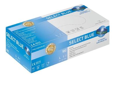 Latex-Untersuchungshandschuhe, Select Blue Größe L
