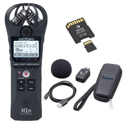 Zoom H1n Audiorecorder mit Zubehör und SD-Karte