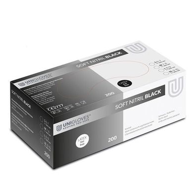 Unigloves Soft Nitril Black 200 Größe M 200 Stück