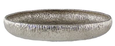 Tablett "Kodiak", rund, silberfarben, Handgefertigt, von Kaheku, Durchmesser 57cm