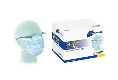 OP-Maske Suavel Antifog blau 50 Stück