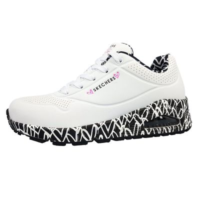 Skechers Uno - Loving Love Damenschuhe Schnürschuhe Sneaker Weiß Freizeit