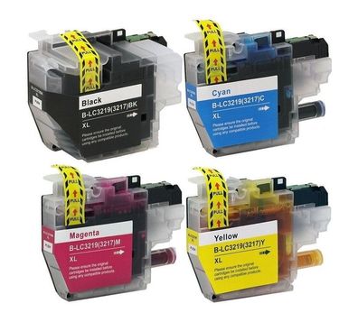 4 Druckerpatronen kompatibel mit Brother LC-3219XL LC-3217 Black Cyan Magenta Yellow