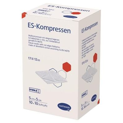 ES-Kompressen steril 5 x 5 cm 12-fach á 10 x 10 Stück