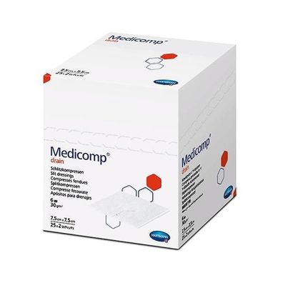 Medicomp drain Kompressen steril 7,5 x 7,5 cm 25 x 2 Stück