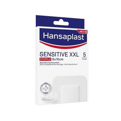 Hansaplast Sensitive XXL 8 x 10 cm 5 Wundauflagen