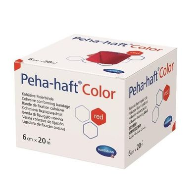 Peha-haft® Color Fixierbinde rot 6 cm x 20 m