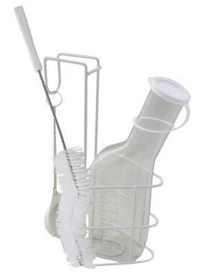 Urinflaschen-Set BASIC Flasche milchig, Halter ohne Deckel