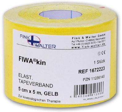 Elastischer Tape-Verband 5cm x 5m gelb 1 Rolle