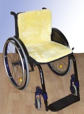 Rollstuhlauflage Echtfell 45 x 85 cm anthrazit