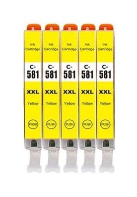 5 kompatible Druckerpatronen CLI-581 XXL Yellow für Canon