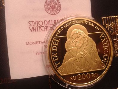 200 euro 2022 PP Gold Vatikan Heiliges Jahr 2025 nur 499 Stück SELTEN 40g Gold