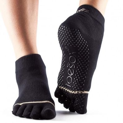 ToeSox Full-Toe Ankle Black Anti-Rutsch-Socken Gr. XL