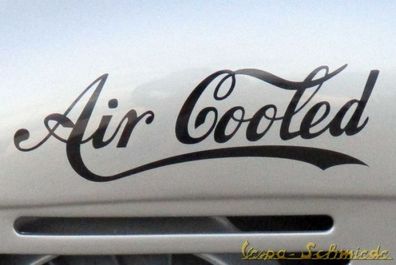 Aufkleber "Air Cooled" - Schwarz - Sticker Coca Cola Porsche Vespa Luftgekühlt