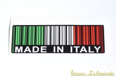 Aufkleber "Made in Italy" - Tricolore - Italy Italien Italia Vespa Dekor Barcode
