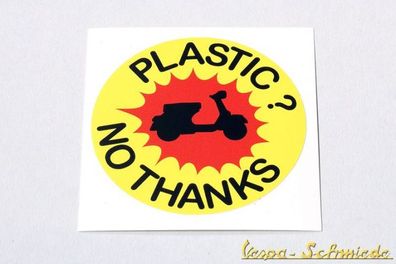 VESPA Dekor Aufkleber "Plastic? No thanks" - V50 PK PX GS GL Rally Lambretta NSU
