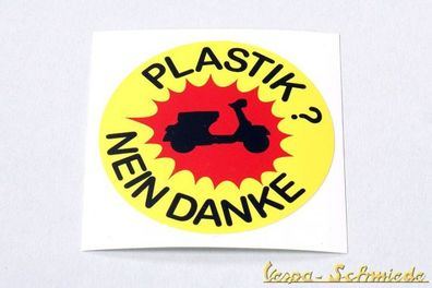 VESPA Dekor Aufkleber "Plastik? Nein danke" - V50 PK PX GL Rally Lambretta NSU