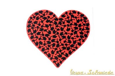 VESPA Aufkleber "Herz" - Rot / Schwarz - Sticker Heart Love Liebe V50 PX Rally