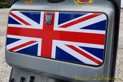VESPA Aufkleber Gepäckfach "Union Jack" - PX alt - Handschuhfach UK England GB 80 125