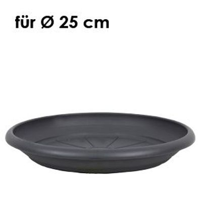 Livinja Untersetzer d= 24 cm, für Pflanzkübel Zylinder d= 25 cm, anthrazit, Polypr...