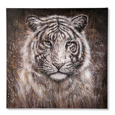 Gemälde "Tiger" auf Leinwand, handgemalt, von Gilde 3,5x80x80cm