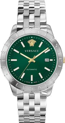 Versace VE2D00321 Univers Automatic grün silber Edelstahl Armband Uhr Herren NEU