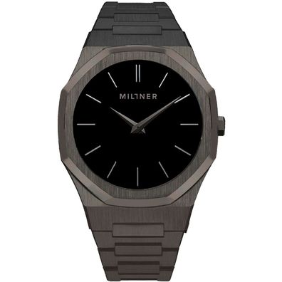 Millner Uhr Oxford Full Black Unisex Armbanduhr Grau