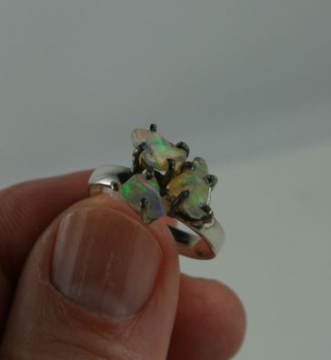 Opal Ring Sterling Silber Größe 58 roher Opal aus Äthiopien
