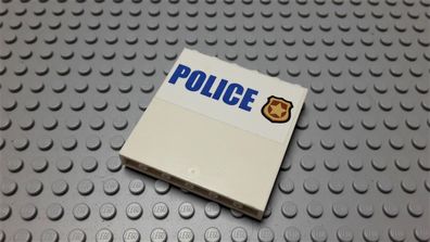 Lego 1 Panel 1x6x5 weiß beklebt Police 59349pb162 Set 60139