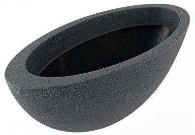 Livinja Pflanzkübel Kunststoff oval Jardiniere schwarz-granit d= 52 cm 13 Liter
