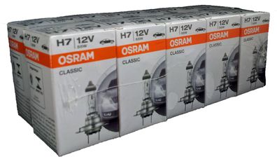 H7 OSRAM Classic PX26d 12V 55W kostengünstig, hohe Lebensdauer 10st. 64210CLC