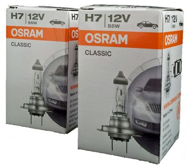 H7 OSRAM Classic PX26d 12V 55W kostengünstig, hohe Lebensdauer 2st. 64210CLC