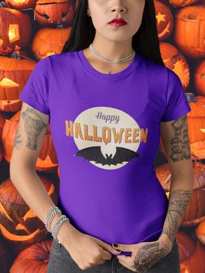 Bio Baumwolle Damen T-Shirt Halloween Horror Fasching batman Kostüm
