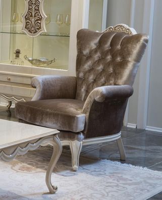 Luxus Möbel Design Sessel klassischer Thron Sessel Wohnzimmer chesterfield Neu