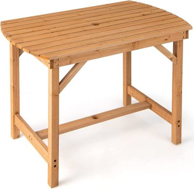Gartentisch aus Massivholz, Esstisch mit Schirmloch, Garten Terrassentisch Holztisch