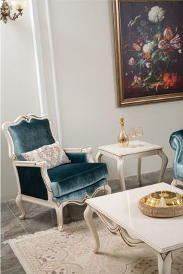 Sessel Sofas Sitz Stoff Wohnzimmer Textil Luxus Top-Qualität Möbel Einsitzer Neu