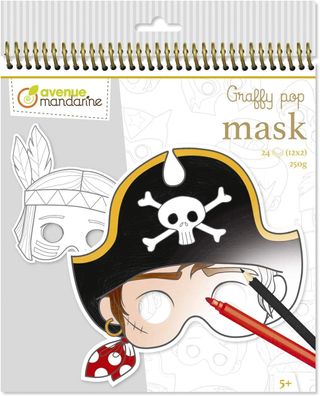 Avenue Mandarine GY022O Malbuch Graffy pop mit vorgestanzten Masken zum Ausmalen, ...