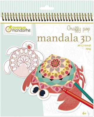 Avenue Mandarine GY094C - Malbuch Graffy Pop Mandala, Zeichenpapier 250g, vorgesta...