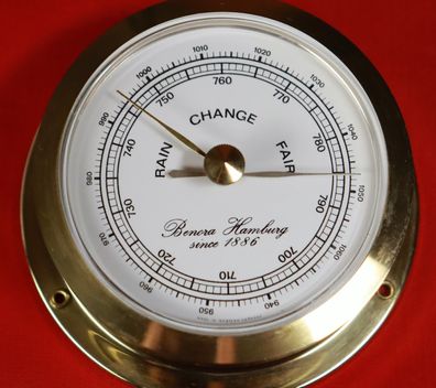 Benora Hamburg Barometer Messing 8,8 cm / Maritim Nautik #U3