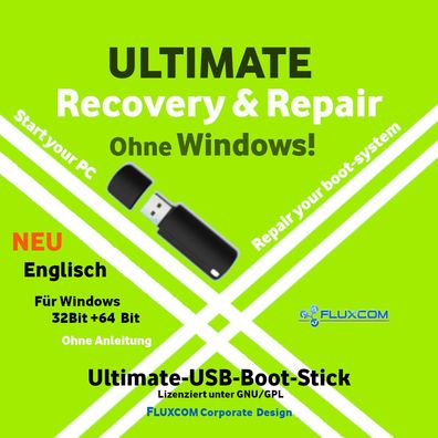 Ultimate Boot & Repair USB Stick für Windows 11 10 8 7 Vista XP recovery PC Reparatur