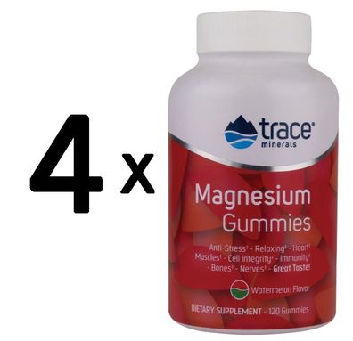 4 x Magnesium Gummies, Tangerine - 120 gummies